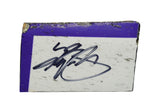 Authentic race-used 2019 Kyle Busch #18 M&M’s Halloween NASCAR composite sheet metal signed by Kyle Busch with visible race character and detailed sponsor graphics. This collectible comes inside a plastic toploader for display and protection in any racing memorabilia collection.