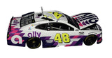 Collectible signed 2020 Jimmie Johnson #48 Ally White Car Hendrick Motorsports Lionel 1/24 scale NASCAR diecast with authentic autograph, exceptional collector-quality detailing, limited production of only 1,704 pieces, and a Certificate of Authenticity. A standout addition to any motorsports memorabilia collection.