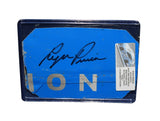 Displayed autographed Ryan Preece #37 Maxwell House race-used NASCAR sheet metal from the 2020 Charlotte Roval with visible racing wear. Housed inside a protective plastic toploader, this trading-card-size collectible makes a great gift for Ryan Preece fans and NASCAR memorabilia collectors.