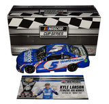 Autographed 2021 Kyle Larson #5 Hendrick Cars Las Vegas Win raced version diecast featuring race-used markings, confetti details, and limited-edition numbering. A standout championship-season collectible that makes a great gift for NASCAR fans. We are always here to help with any questions.