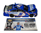 High-quality Lionel 1/24 scale 2021 Kyle Larson autographed Las Vegas Win diecast including COA and production number. Features championship-season significance, authentic raced effects, and vibrant Hendrick Cars styling. Ideal for collectors and makes a great gift. We are always here to help with any questions.