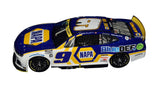 Rare signed Chase Elliott BlueDEF Camaro diecast showcasing the distinctive NAPA-sponsored paint scheme, premium Lionel craftsmanship, authentic autograph, and strong collector appeal among modern NASCAR enthusiasts.