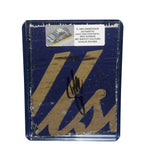 Displayed autographed Shane van Gisbergen #97 SafetyCulture Kaulig Racing composite NASCAR sheet metal from the 2024 Kansas car with visible racing wear. Housed inside a protective plastic toploader, this trading-card-size collectible makes a great gift for SVG fans, Kaulig supporters, and racing memorabilia collectors.