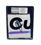 Displayed autographed Shane van Gisbergen #97 WeatherTech composite NASCAR sheet metal from the 2024 Bristol Speedway race with visible track wear. Housed inside a protective plastic toploader, this trading-card-size collectible makes a great gift for SVG fans, Bristol enthusiasts, and motorsports memorabilia collectors.