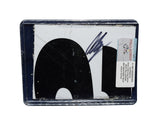Displayed autographed Shane van Gisbergen #97 WeatherTech composite NASCAR sheet metal from the 2024 Talladega car with visible racing wear. Housed inside a protective plastic toploader, this trading-card-size collectible makes a great gift for SVG fans, Talladega enthusiasts, and motorsports memorabilia collectors.