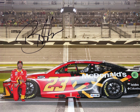Autographed 8x10 photo of Bubba Wallace with the 2025 #23 McDonald’s Racing Toyota on pit road at the Daytona 500. The bold signature enhances its collectible value, and the vivid McDonald’s scheme stands out. It makes a great gift, and we are always here to help with any questions.