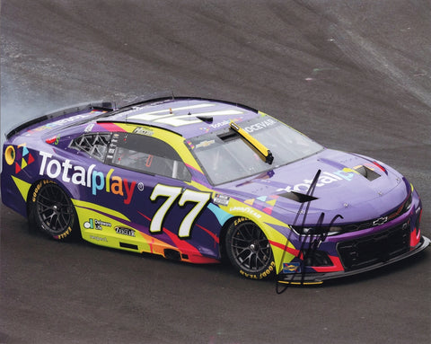 Autographed 2025 Carson Hocevar #77 Totalplay Racing Mexico City rookie-season photo showcasing the colorful Totalplay design, Hocevar’s clear signature, and strong display appeal. A meaningful NASCAR collectible that also makes a great gift. We are always here to help with any questions.