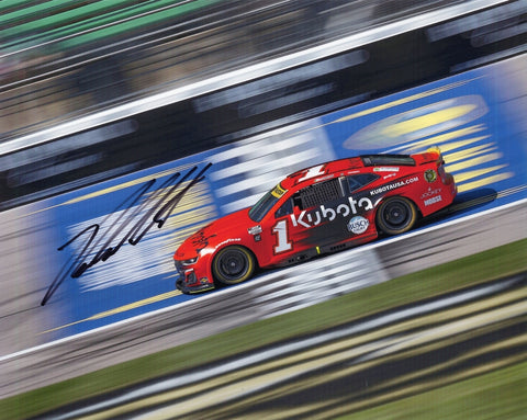 Autographed 2025 Ross Chastain #1 Kubota Racing 8x10 photo featuring the Trackhouse driver with his orange and black Chevrolet. Includes COA and makes a great gift for NASCAR fans or collectors looking to add a unique signed piece. We are always here to help with any questions about this collectible.
