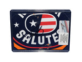 Displayed autographed Toni Breidinger #5 Celsius NASCAR Salutes race-used sheet metal from the 2025 Charlotte truck with patriotic graphics and visible racing wear. Housed inside a protective plastic toploader, this trading-card-size collectible makes a great gift for Toni Breidinger fans and NASCAR memorabilia collectors.