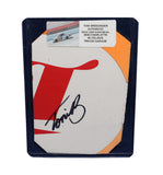 Displayed autographed Toni Breidinger #5 Celsius Team Tricon Garage race-used NASCAR sheet metal from the 2025 Charlotte truck with visible racing wear. Housed inside a protective plastic toploader, this trading-card-size collectible makes a great gift for Toni Breidinger fans, Charlotte enthusiasts, and motorsports memorabilia collectors.
