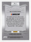An autographed Brad Keselowski 2023 Panini Chronicles Racing Donruss Classics trading card honoring the NASCAR Cup Series and Xfinity Series champion. Featuring Keselowski's signature and an accompanying Certificate of Authenticity, this NASCAR collectible makes a great gift for RFK Racing supporters, Brad Keselowski fans, and racing memorabilia enthusiasts.