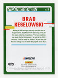 A Brad Keselowski signed 2024 Donruss Racing NASCAR trading card highlighting the championship-winning driver's successful racing career. Featuring his autograph and an accompanying Certificate of Authenticity, this collectible makes a great gift for NASCAR enthusiasts, RFK Racing supporters, and collectors of autographed motorsports memorabilia.