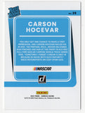 Close-up image of signed Carson Hocevar 2022 Donruss Rated Rookie gray parallel NASCAR Truck Series card, showcasing sharp design, unique parallel finish, and racing detail, perfect for fans and collectors seeking a modern rookie collectible to display or give as a gift.