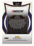 Close-up image of signed Carson Hocevar 2025 Panini Select NASCAR trading card highlighting the #77 Delaware Life Spire Motorsports car, featuring sleek design, vibrant detail, and racing imagery, perfect for fans and collectors looking to add a premium modern motorsports collectible to their display or give as a great gift.