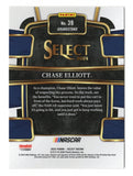 Close-up image of signed Chase Elliott 2024 Panini Select Grandstand NASCAR trading card highlighting the #9 Kelley Blue Book team car, featuring sharp detail, modern design, and racing imagery, perfect for fans and collectors seeking a high-quality motorsports collectible to display or give as a great gift.