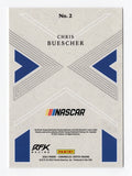 Chris Buescher's autograph enhances this 2023 Panini Chronicles Vertex Racing NASCAR trading card, honoring the talented RFK Racing driver and his three Cup Series victories during the 2023 season. This signed collectible includes a Certificate of Authenticity and makes a great gift for NASCAR enthusiasts and racing memorabilia collectors.
