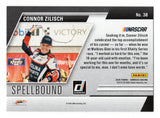 Detailed view of the Connor Zilisch signed 2025 Donruss Racing Spellbound Letter S NASCAR trading card showcasing the collectible letter insert design. This autographed Panini Donruss racing card comes with a Certificate of Authenticity and makes a great gift for NASCAR enthusiasts, Connor Zilisch fans, and collectors assembling Spellbound card sets.