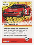 A signed Dale Earnhardt Jr. 2005 Press Pass VIP Racing Driver's Choice insert trading card honoring the two-time Daytona 500 champion and longtime NASCAR fan favorite. Featuring Earnhardt Jr.'s autograph and an accompanying Certificate of Authenticity, this collectible makes a great gift for NASCAR enthusiasts and collectors of vintage racing memorabilia.