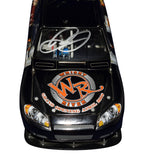 Collectible Dale Earnhardt Jr autographed Whiskey River Grand Opening diecast featuring a distinctive gunmetal finish, Race Fans Only exclusivity, detailed 1/24 scale construction, and included Certificate of Authenticity.