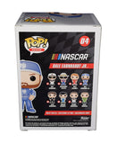 Close-up of the signed Dale Earnhardt Jr. NASCAR Funko Pop #04 featuring the #88 Nationwide Racing design, authentic autograph, collectible Funko packaging, and included Certificate of Authenticity. An eye-catching display piece combining Dale Jr. racing memorabilia with the popular Funko Pop collectible format.