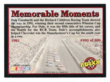 Close-up image of signed Dale Earnhardt Sr 1992 Maxx trading card highlighting his 1991 championship season, showcasing classic card styling and racing heritage, perfect for NASCAR enthusiasts seeking a vintage collectible to add to a display or give as a gift.