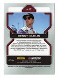 Signed Denny Hamlin 2022 Panini Prizm Racing trading card featuring the iconic No. 11 FedEx design, authentic autograph, Certificate of Authenticity, and included rigid plastic toploader. An outstanding collectible for NASCAR enthusiasts and a thoughtful gift for any occasion.