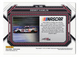 Signed Denny Hamlin 2023 Panini Prizm Racing trading card featuring the iconic No. 11 FedEx race car, authentic autograph, Certificate of Authenticity, and included rigid plastic toploader. An outstanding addition to any NASCAR memorabilia collection or sports card display.