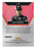 Detailed view of the Jeff Gordon signed 2022 Panini Prizm Racing Icons NASCAR trading card highlighting his autograph and the collectible Icons design celebrating his legendary motorsports career. Accompanied by a Certificate of Authenticity, this card makes a great gift for NASCAR fans and collectors of Jeff Gordon memorabilia.