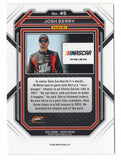 Detailed view of the Josh Berry signed 2023 Panini Prizm Racing Silver Prizm NASCAR trading card highlighting his autograph and shimmering silver parallel finish. Accompanied by a Certificate of Authenticity, this collectible makes a great gift for Josh Berry supporters and collectors of JR Motorsports memorabilia and NASCAR driver autographs.