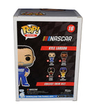 Collectible autographed Kyle Larson #5 Hendrick Cars Racing Funko Pop #16 featuring an authentic signature from the NASCAR Cup Series Champion and the popular Hendrick Motorsports design. Includes a Certificate of Authenticity and offers excellent display appeal for collectors of Kyle Larson and signed NASCAR memorabilia.