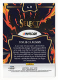 Detailed view of the Noah Gragson signed 2024 Panini Select Racing En Fuego NASCAR trading card highlighting his autograph and distinctive En Fuego insert design. Accompanied by a Certificate of Authenticity, this collectible makes a great gift for Noah Gragson supporters and collectors of NASCAR memorabilia and racing driver autographs.