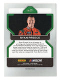 Detailed view of the Ryan Preece signed 2022 Panini Prizm Racing NASCAR trading card highlighting his autograph and collectible racing card design. Accompanied by a Certificate of Authenticity, this signed NASCAR collectible makes a great gift for Ryan Preece supporters and collectors of NASCAR Modified racing memorabilia and driver autographs.