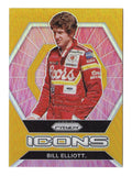 Bill Elliott 2022 Panini Prizm Racing ICONS GOLD PRIZM Card - Rare Gold Parallel honoring a NASCAR icon's legacy.