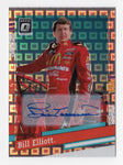 Bill Elliott 2024 Donruss Optic Pandora Autograph NASCAR trading card featuring McDonald's Team #94 design. Limited to 25 copies, this rare collectible showcases Bill Elliott’s signature, a must-have for any racing fan or memorabilia collector. The card is numbered #03/25 and comes with a lifetime authenticity guarantee.