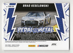Brad Keselowski 2024 Donruss Racing Pedal to the Metal Rare Gold Insert #09/10. Featuring race-used sheetmetal, this limited-edition NASCAR collectible is a must-have for enthusiasts, with only 10 made.