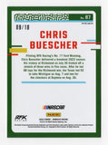 Exclusive Chris Buescher 2024 Donruss Optic Racing Gold Prizm RFK Insert card, numbered #09/10. This limited-edition NASCAR collectible showcases Buescher’s incredible career with RFK Racing. A rare addition to any collection, this card is backed by a lifetime authenticity guarantee and makes a perfect gift for fans.