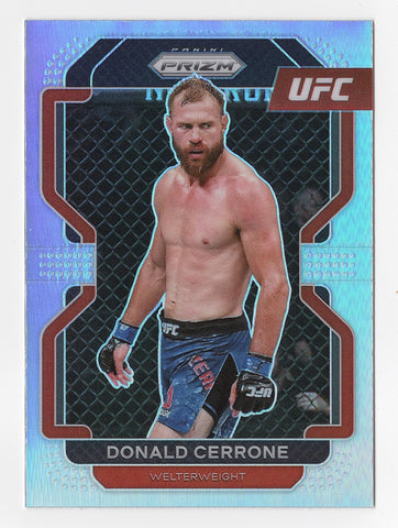 DONALD COWBOY CERRONE Panini Prizm UFC 2022 Rare Silver Prizm Trading Card - Tribute to the Welterweight fighter, a rare collectible with silver prizm design.