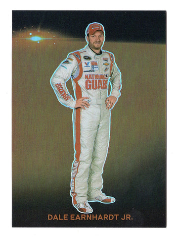 Dale Earnhardt Jr. 2022 Panini Prizm Racing RED ALERT Card - #RA-JR, a blazing tribute to a NASCAR legend.