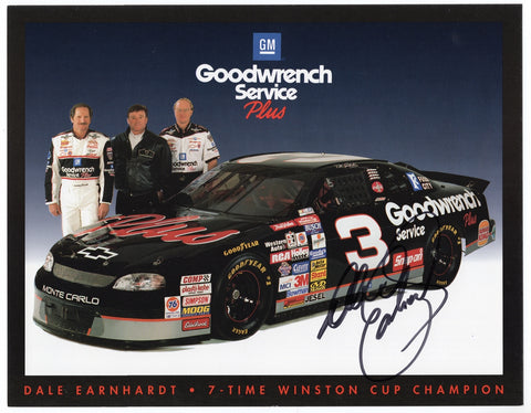 This 8x10-inch NASCAR photo features autographs from racing legends Dale Earnhardt Sr. and Richard Childress, celebrating their 30th Anniversary partnership. A rare, collectible hero card with a Certificate of Authenticity (COA), perfect for fans and memorabilia collectors.