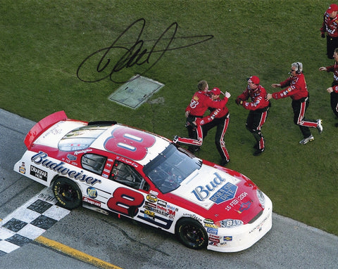 Own a piece of NASCAR's most prestigious event with this autographed Dale Earnhardt Jr. #8 Budweiser DAYTONA 500 RACE WIN photo, complete with a Certificate of Authenticity.