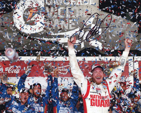 AUTOGRAPHED 2014 Dale Earnhardt Jr. #88 National Guard DAYTONA 500 RACE WIN (Victory Lane Confetti) Signed 8X10 Inch Picture NASCAR Glossy Photo with COA