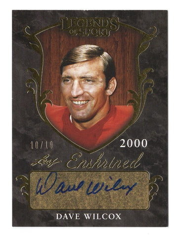 Dave Wilcox 2015 Leaf Legends of Sport Enshrined Autograph Gold Parallel Card