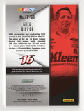 Greg Biffle 2016 Panini Prizm Firesuit Fabrics NASCAR card showcasing a race-used firesuit swatch with Green Flag Prizm styling. Limited to only 99 produced, this collectible offers strong visual appeal and scarcity. A great gift option for fans who appreciate race-used NASCAR cards and modern Prizm inserts.