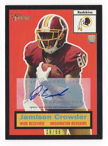 Jamison Crowder 2015 Topps Heritage Football Rookie Autograph Card