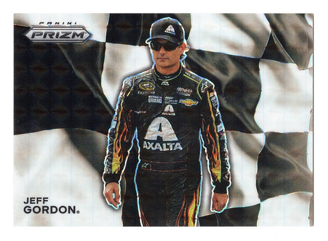 Jeff Gordon 2022 Panini Prizm Racing CHECKERED FLAG PRIZM Card - A rare SSP insert capturing the intensity of NASCAR.