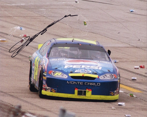 AUTOGRAPHED 2004 Jeff Gordon #24 Pepsi Shards TALLADEGA WIN (Raining Beer Cans) Signed 8x10 Inch Picture NASCAR Photo with COA