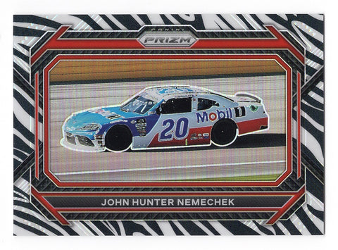 John Hunter Nemechek 2023 Panini Prizm Racing RARE ZEBRA PRIZM NASCAR Insert Card, certified by Panini America Inc., includes a lifetime authenticity guarantee. A striking and unique collectible, ideal for any NASCAR fan or as a distinguished gift.