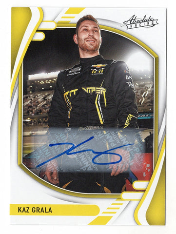 Kaz Grala 2022 Panini Chronicles Absolute Racing AUTOGRAPH Signed NASCAR Collectible Insert Trading Card