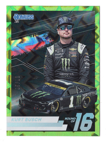 Kurt Busch 2022 Donruss Racing ROUND OF 16 Card - An exclusive NASCAR collectible celebrating the Round of 16 excitement.