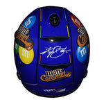 AUTOGRAPHED 2019 Kyle Busch #18 M&M's Caramel (Joe Gibbs Racing) Signed Official Replica NASCAR Collectible Mini Helmet with COA